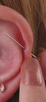 KOSINER 14K Solid Gold Delicate Pave Curved Flat Back Stud