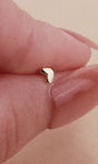 KOSINER Smooth polished sweet heart flat back stud, minimalist design for delicate ear styling