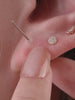 Kosiner 14K Solid Gold Classic Round Ear Piercing Stud