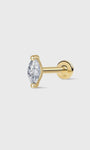 KOSINER 14K Solid Gold Marquise CZ Stud Close-Up, Ultra Shine AAAAA Cubic Zirconia