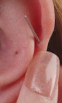 KOSINER Glossy polished petal arc flat back stud, minimalist leaf design for elegant ear styling