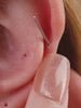 KOSINER Glossy polished petal arc flat back stud, minimalist leaf design for elegant ear styling