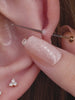Curved five-stone cartilage stud, minimalist design for curated ear stack, 14K yellow gold