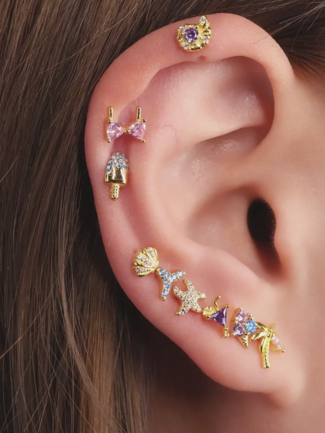 Create your ocean-inspired ear stack with KOSINER flatback stud
