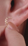 KOSINER 14K Solid Gold Glossy Flying Bee Flat Back Stud, Nickel-Free Waterproof Sleep Friendly Dainty Cartilage Piercing Jewelry for Women