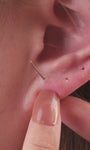 KOSINER 14K Gold Sunflower Stud Wearing Look, Dainty Stackable Ear Jewelry, Sleep Friendly for Daily & Casual Wear