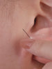 14K Solid Gold Pearl Butterfly Ear Piercing Stud - Kosinerjewelry