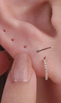 KOSINER Gold butterfly stud with cubic zirconia for minimalist everyday ear styling