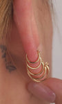 KOSINER 14K Solid Gold Single Lab-Grown Diamond Hinged Clicker Hoop Earring, Hypoallergenic Cartilage, Helix & Lobe Piercing Hoop, Available in 5mm–10mm Multiple Sizes
