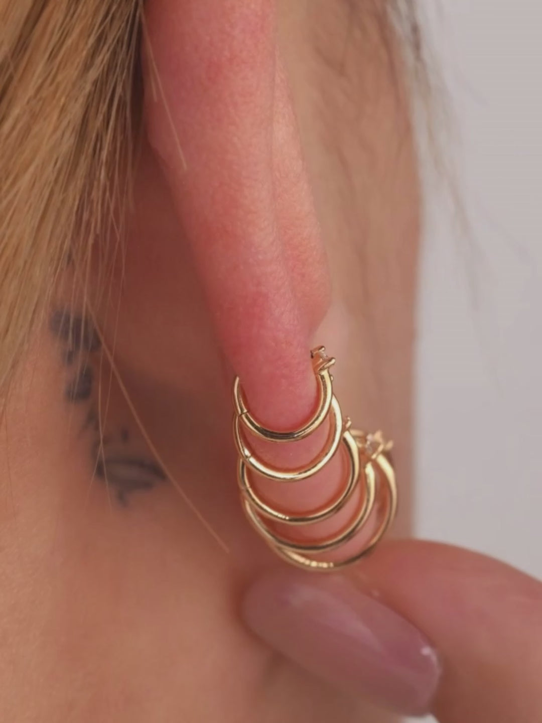 KOSINER 14K Solid Gold Single Lab-Grown Diamond Hinged Clicker Hoop Earring, Hypoallergenic Cartilage, Helix & Lobe Piercing Hoop, Available in 5mm–10mm Multiple Sizes