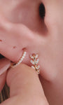 KOSINER 14K Solid Gold Floral Flat Back Stud, Hypoallergenic Cartilage Earring for Helix Piercing