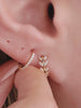 KOSINER 14K Solid Gold Floral Flat Back Stud, Hypoallergenic Cartilage Earring for Helix Piercing
