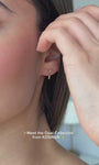 KOSINER 14K Solid Gold Dainty Marquise Opal Drop Flat Back Piercing Stud, Nickel-Free Waterproof Elegant Dangling Opal Cartilage Earring for Multi Ear Stack Piercing