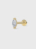 KOSINER 14K Solid Gold Marquise CZ Stud Close-Up, Ultra Shine AAAAA Cubic Zirconia
