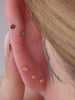 Kosiner Jewelry KOSINER 14K Solid Gold Delicate Pave Crescent Flat Back Stud