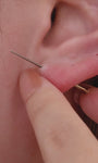 KOSINER Elegant three-stone flat back stud, forming a delicate triangular shape, perfect for subtle ear styling