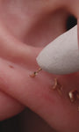 14K Solid Gold Gloss Lightning Silhouette Flat Back Stud, Minimal Polished Finish Helix Tragus Piercing Earring