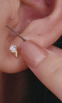 Kosiner Jewelry KOSINER Seaspritz 14K Solid Gold Wine Glass Flat Back Stud