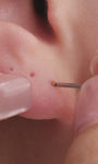 KOSINER bezel-set lab-grown diamond flat back studs in round, oval, pear and marquise shapes